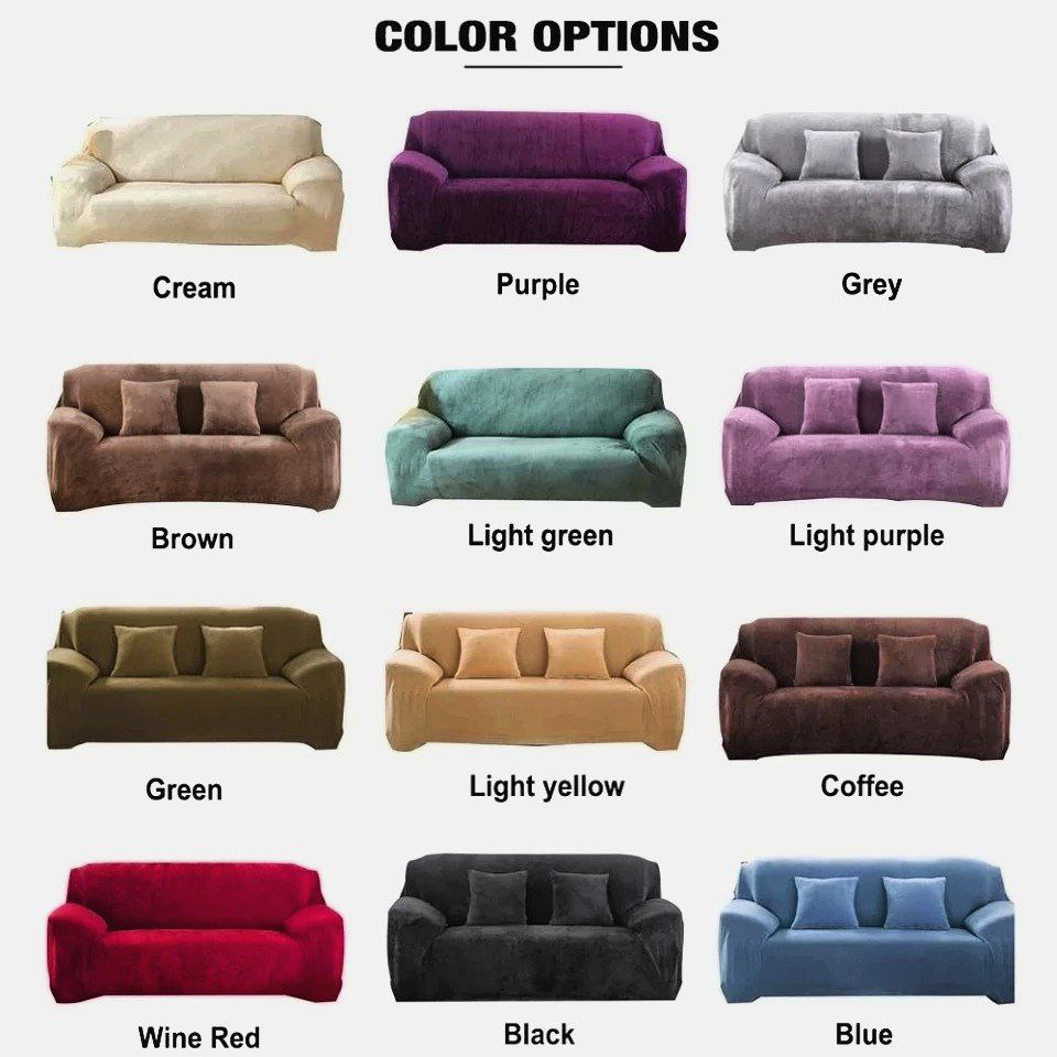 Sofa Cover- 4 Pieces - Plush - Maroon
