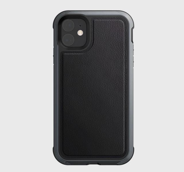 X-DORIA Defense Lux 3 meter drop test - Back Cover For iPhone 11 - Leather - Black