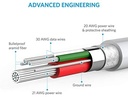 Anker PowerLine Lightning Cable - High speed -White - 0.9m - A8111