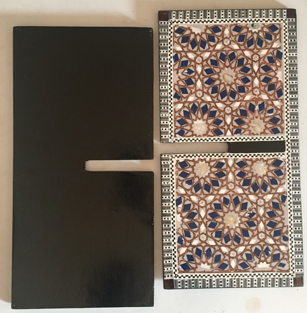 Quran Holder - Seashell And Wood - With Blue Color