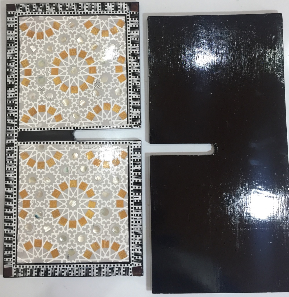 Quran Holder - Seashell And Wood  - Orange And White