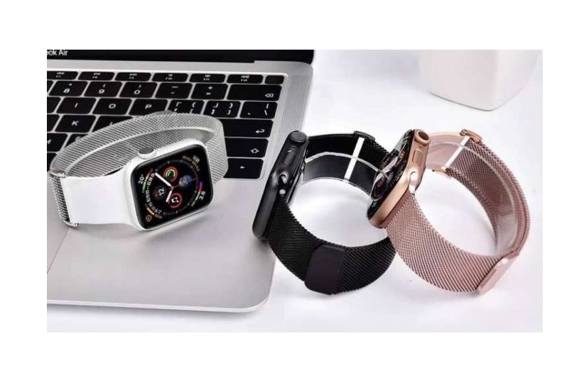 COTEetCI W53 Leather X Metal Band For iWatch 42/44mm (1-6/SE) - Silver