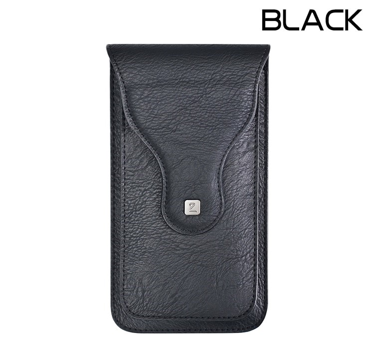 Puloka 2 Mobile Phones Waist Bag Case For Iphone, Samsung & smart phones - Pu Leather - Black