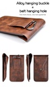 Puloka 2 Mobile Phones Waist Bag Case For Iphone, Samsung & smart phones - Pu Leather - Brown