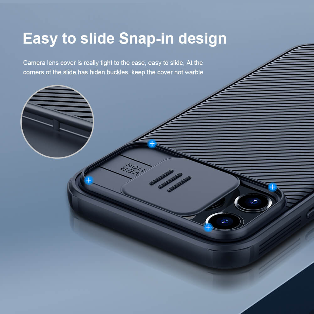 Nillkin CamShield Pro Magnetic cover case - Camera Lens Protection - iPhone 12 Pro Max - Black