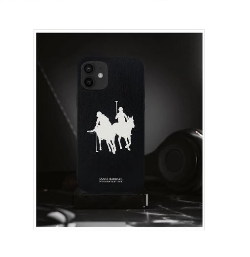 Santa Barbara Polo Umbra Series Case For IPhone 12 Pro Max - PU leather Cover - Black