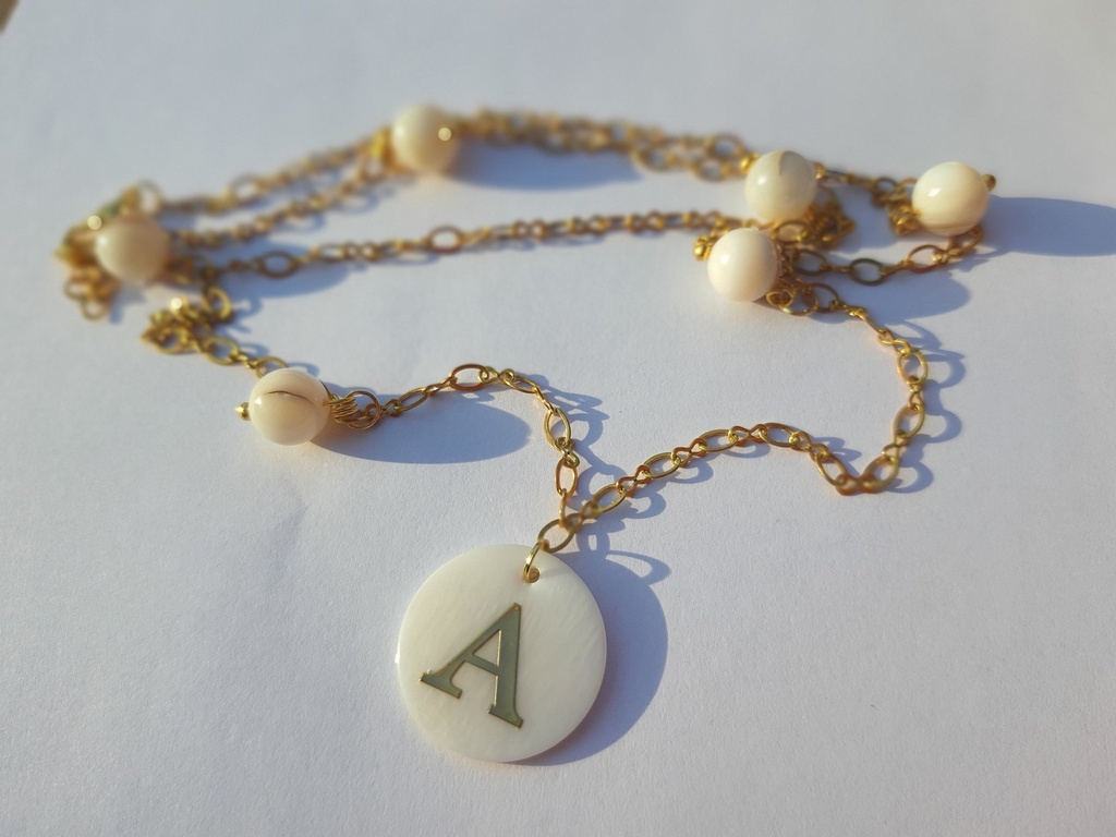 Necklace From ABfly - Letter (A) Chinese Gold Necklace