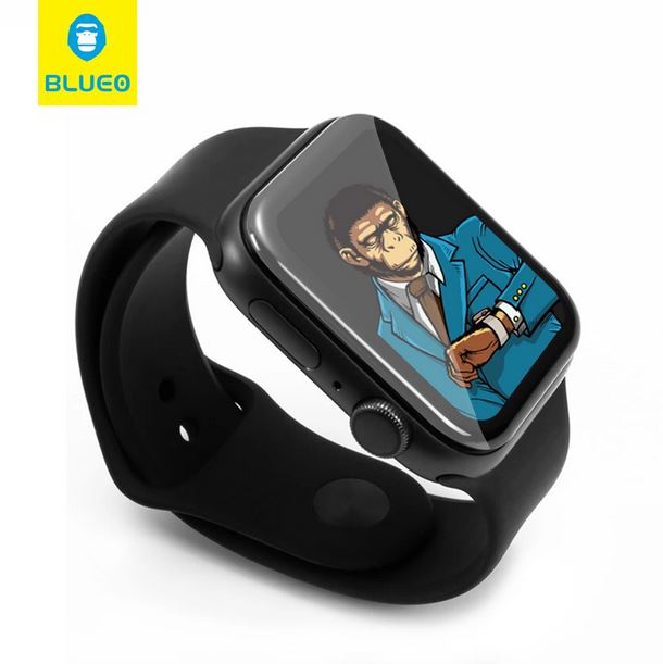 BLUEO Apple iWatch 3D Curved Full AB glue Tempered Glass Screen Protector Anti Explosion Material