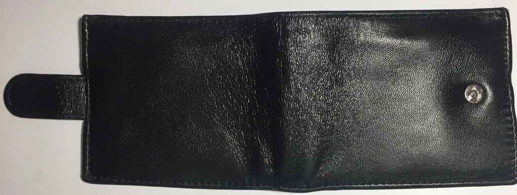 Elegant Genuine Leather Solid Wallet & Card Holder - Black
