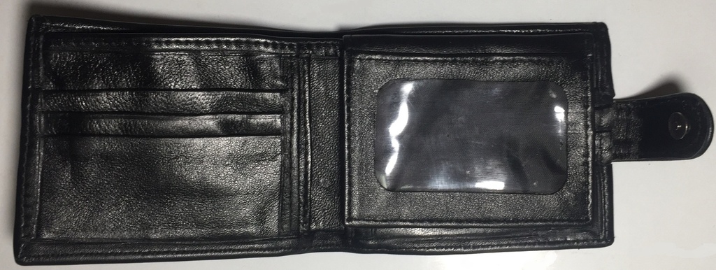 Elegant Genuine Leather Solid Wallet & Card Holder - Black