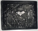 Elegant Men Solid Wallet & Card Holders - Black With Pharaonic Print