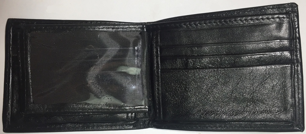 Elegant Genuine Leather Wallet & Card Holder - Quad Folding - Black