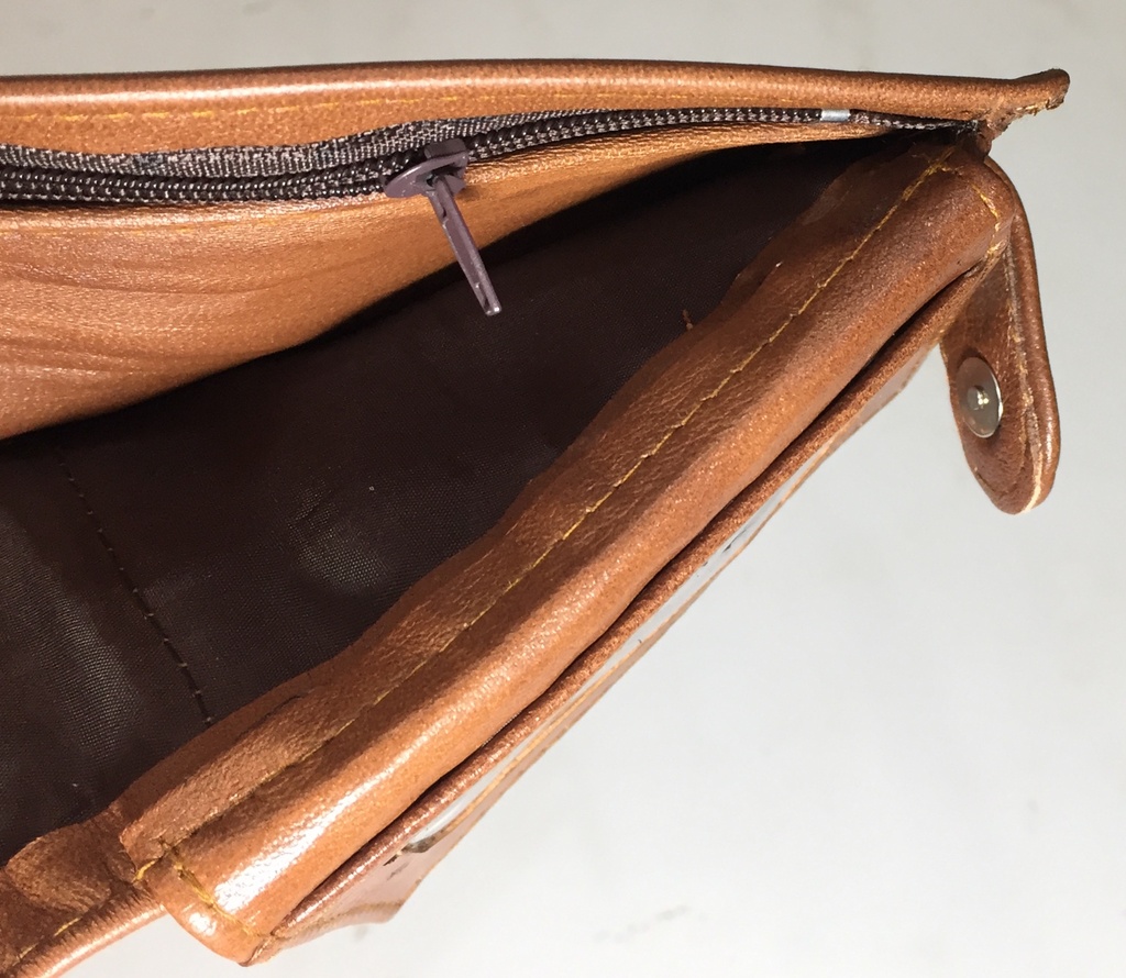 Elegant Genuine Leather Solid Wallet & Card Holder - Camel