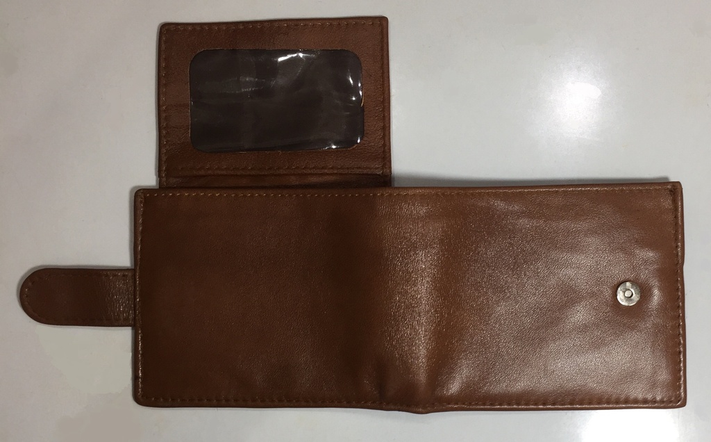 Elegant Genuine Leather Solid Wallet & Card Holder - Camel