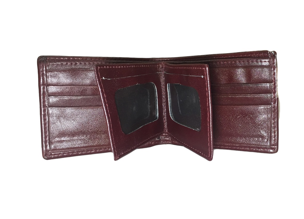 Elegant Genuine Leather Wallet & Card Holder - Quad Folding - Maroon
