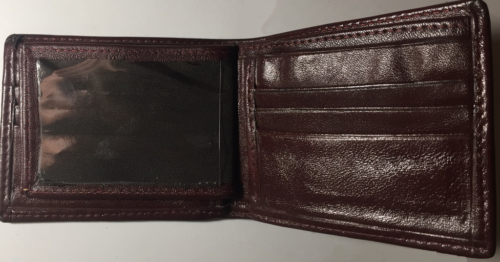 Elegant Genuine Leather Wallet & Card Holder - Quad Folding - Maroon