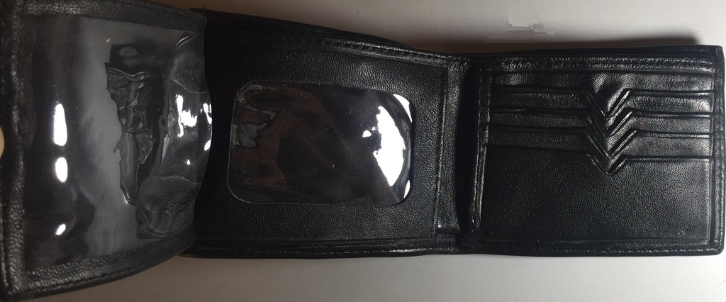 Elegant Genuine Leather Wallet & Card Holders - Tri-fold - Black