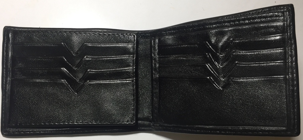 Elegant Genuine Leather Wallet & Card Holders - Tri-fold - Black