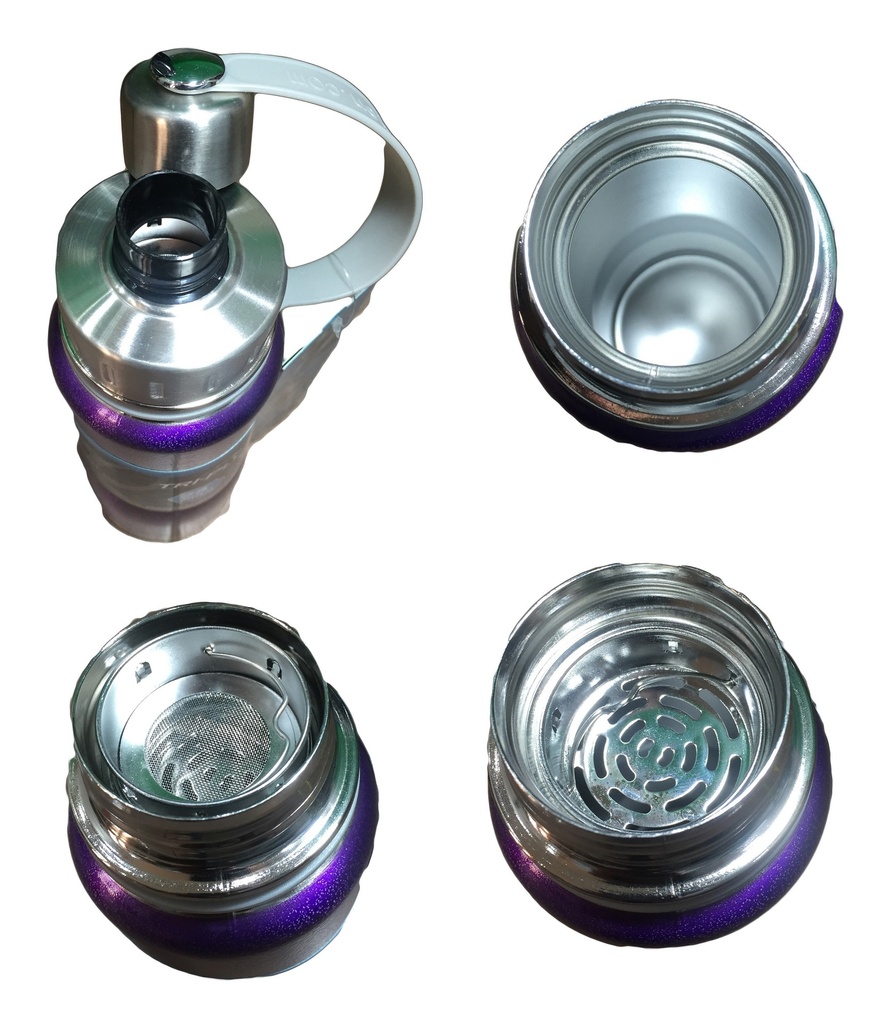 Travel Thermos Bottle 500 ML Insulated Stainless Steel - Purple