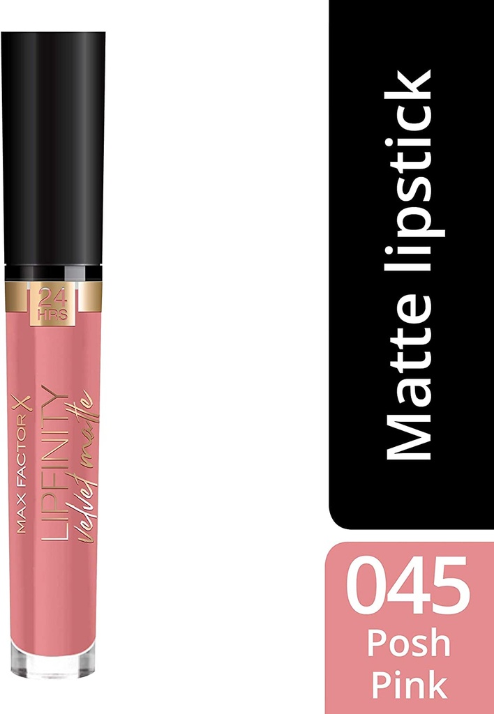 Max Factor Lipfinity Velvet Matte Liquid Lip (045 Posh Pink)