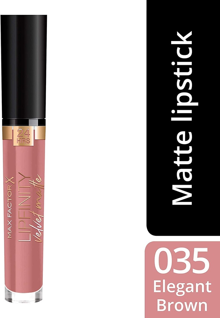 Max Factor Lipfinity Velvet Matte Liquid Lip, 035 Elegant Brown