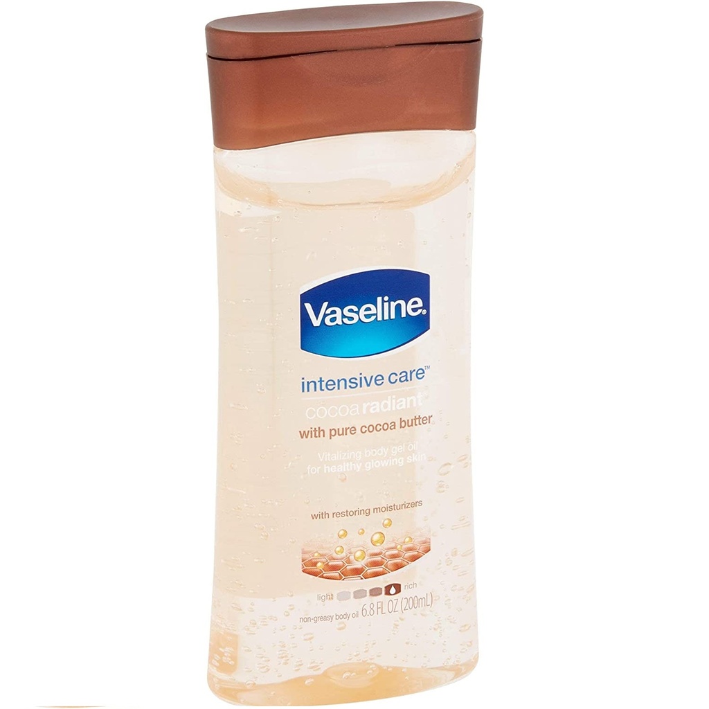 Vaseline Intensive Care Cocoa Radiant Body Gel Oil 6.8 FL OZ, 200mL