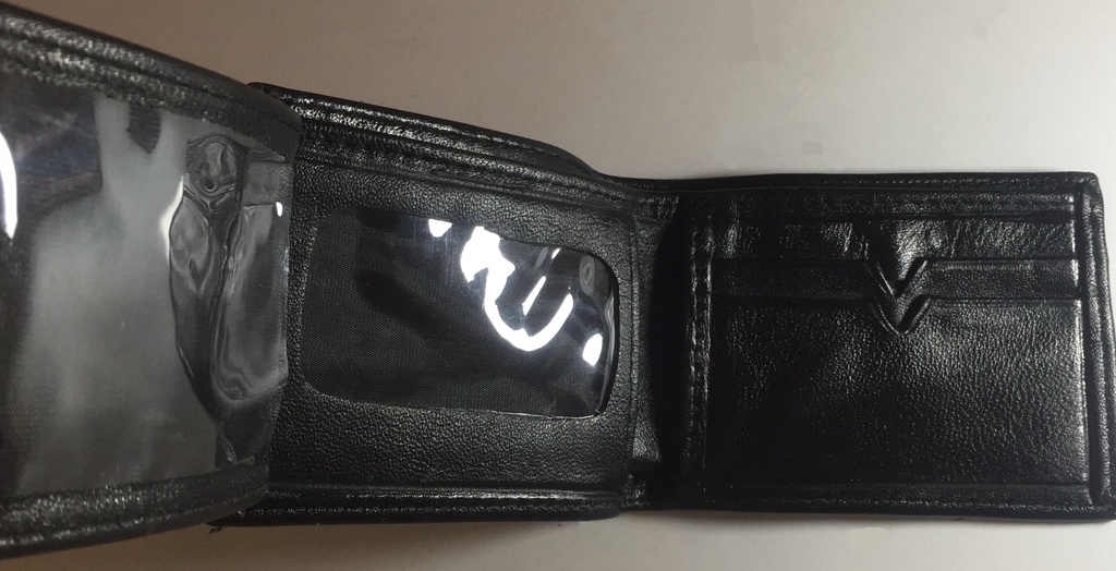 Elegant Genuine Leather Wallet & Card Holders - V Pockets - Black