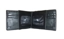 Elegant Genuine Leather Wallet & Card Holder - Quad Folding - Black