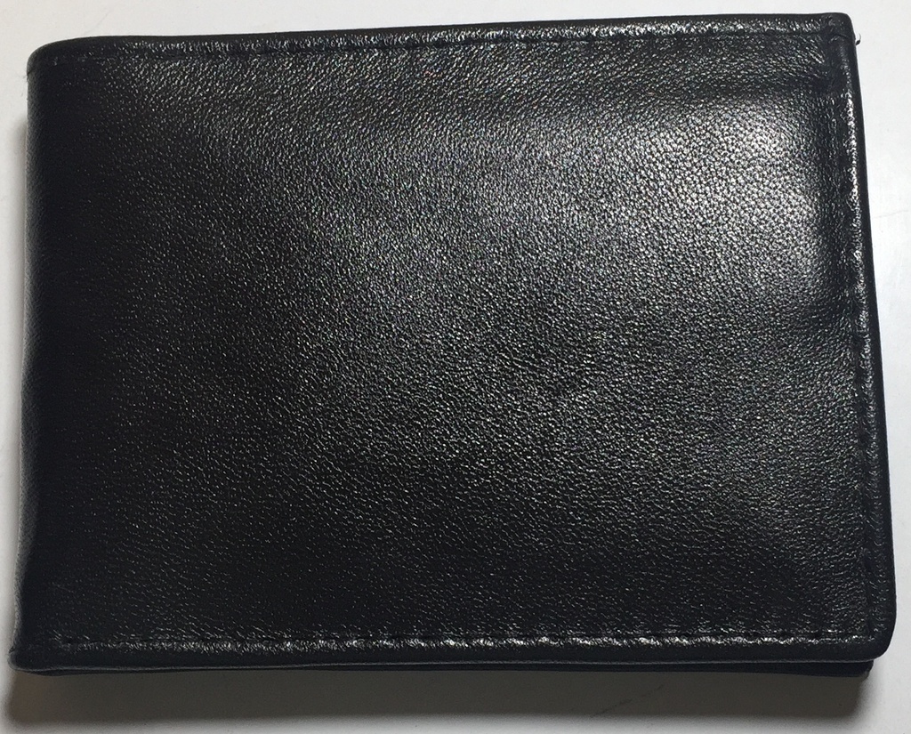 Elegant Genuine Leather Wallet & Card Holder - Quad Folding - Black