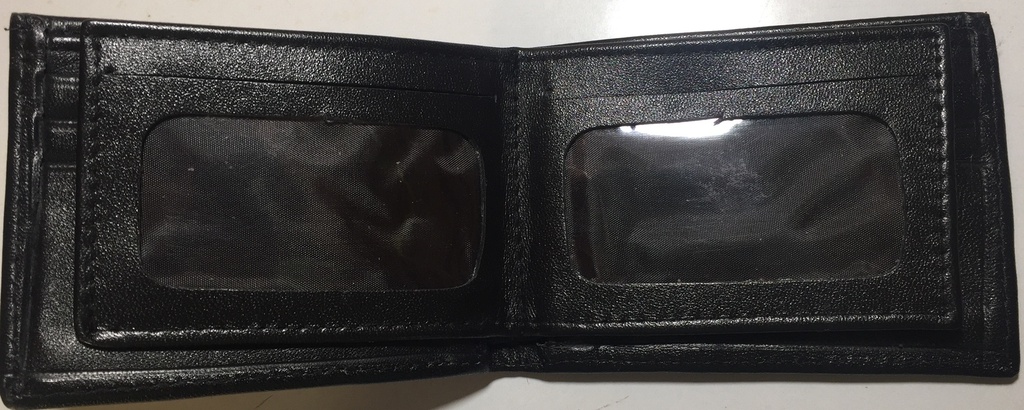 Elegant Genuine Leather Wallet & Card Holder - Quad Folding - Black