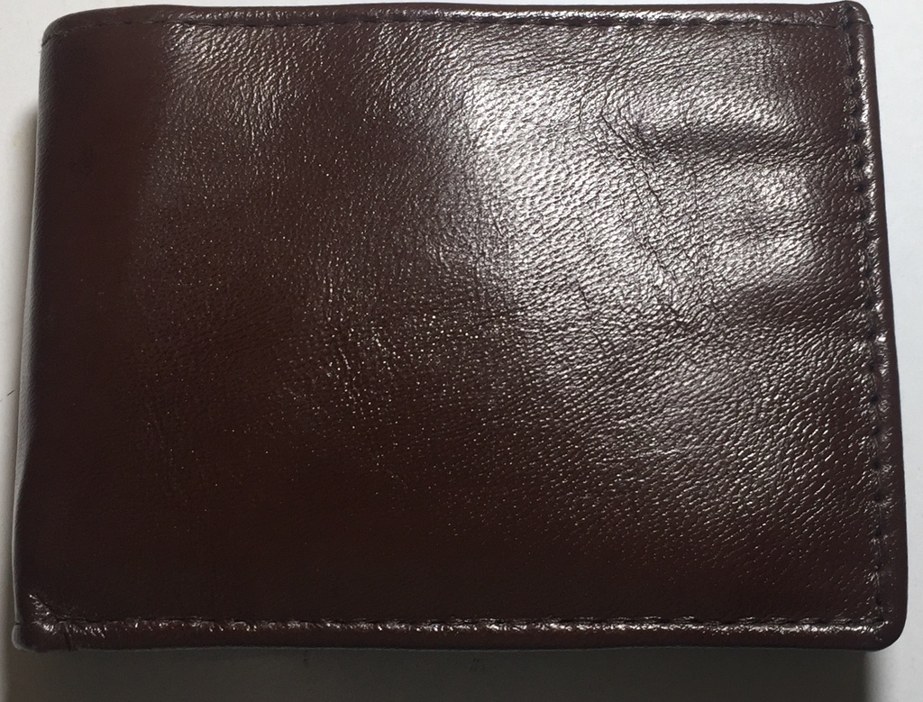 Elegant Genuine Leather Wallet & Card Holder - Quad Folding Dark Brown