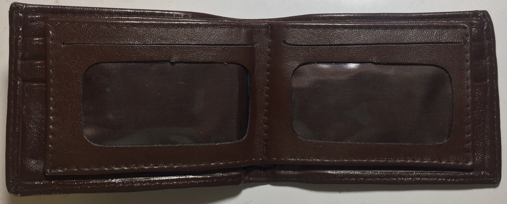 Elegant Genuine Leather Wallet & Card Holder - Quad Folding Dark Brown