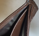 Elegant Genuine Leather Wallet & Card Holder - Quad Folding Dark Brown