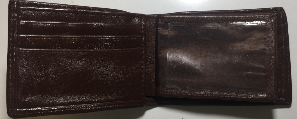 Elegant Genuine Leather Wallet & Card Holder - Quad Folding Dark Brown
