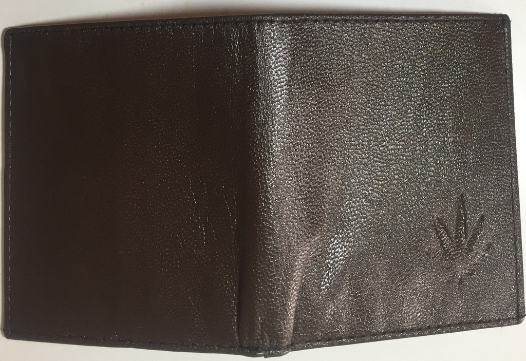 Elegant Genuine Leather Wallet & Card Holder - Quad Folding - Brown