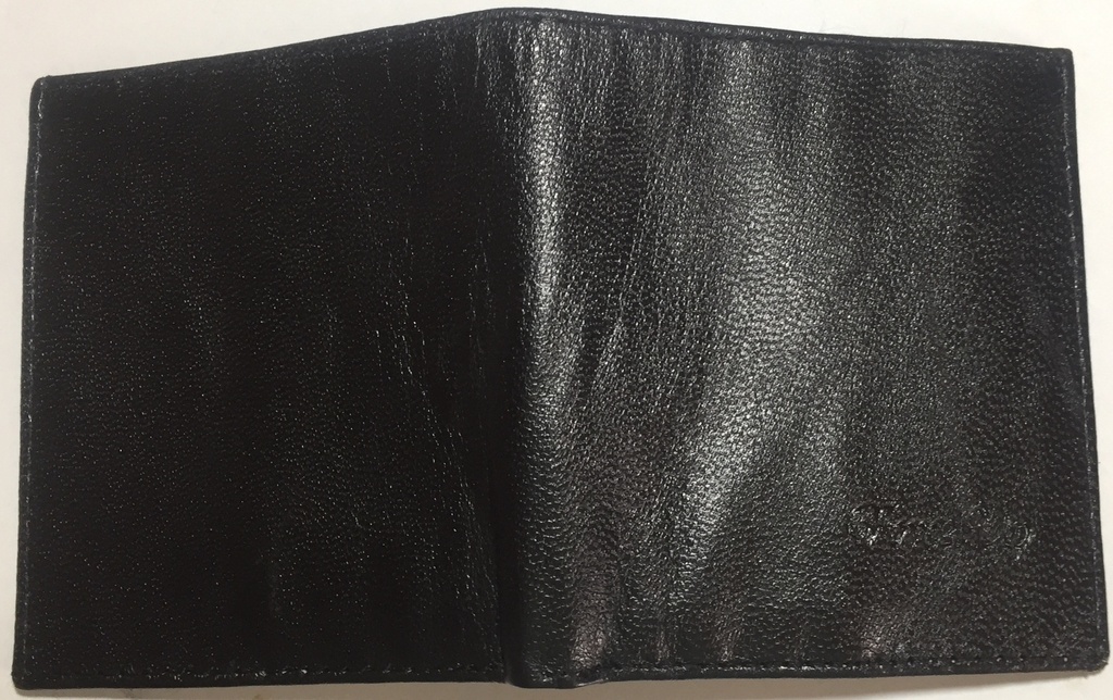 Elegant Genuine Leather Wallet & Card Holder - Quad Folding - Black