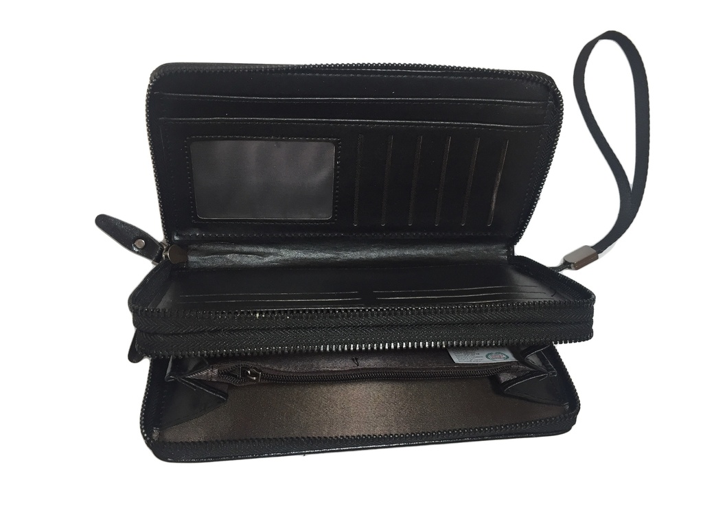 Wallet & Handbag - Multi-function Double Zipper - Black