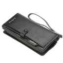 Men Long Zipper Wallet For Money, IDs And Cards - Black