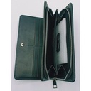 Men Long Zipper Wallet For Money, IDs And Cards - Black