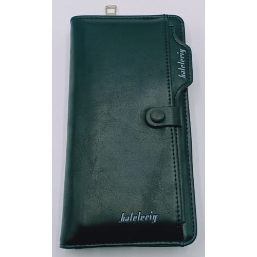 Men Long Zipper Wallet For Money, IDs And Cards - Black
