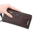 Men Long Zipper Wallet For Money And Cards - Brown