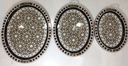 Serving Tray - Wood & Seashell - 3 Pcs - Oval