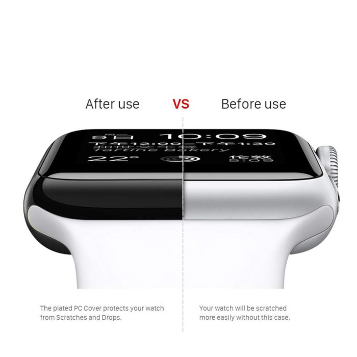 COTEetCI Electroplated PC Plating Smart Watch Case For iWatch 4 & 5 (44mm) - Silver