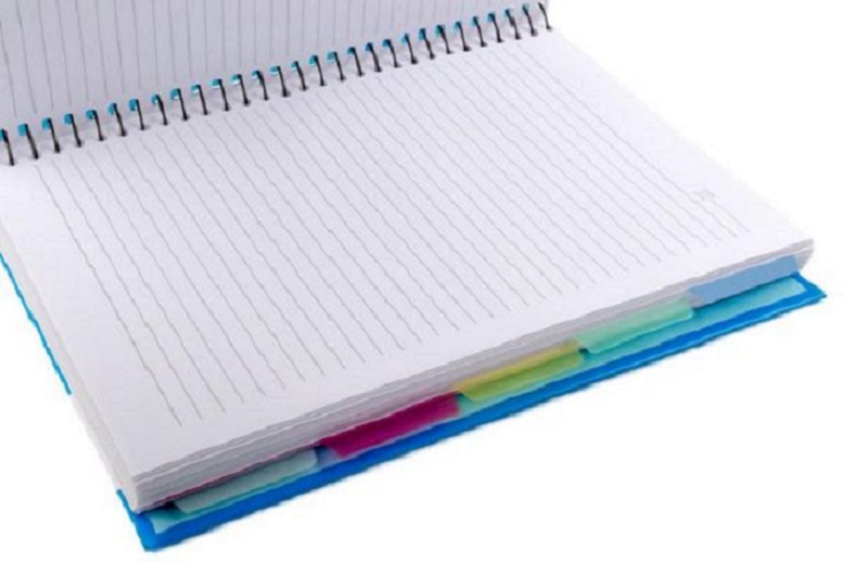 Mega A4 Spiral Notebook - 6 subjetcs - 250 Sheets - Mint color (Light Blue)