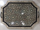Serving Tray, Wood & Seashell - 3 Pieces - Rectangle & Quadrant Corner