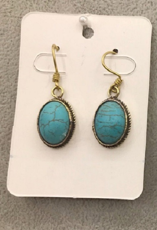 Copper Earring With Turquoise