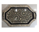 Serving Tray, Wood & Seashell - 3 Pieces - Rectangle & Quadrant Corner