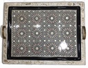 Serving Tray - Wood & Seashell - 3 Pcs - Rectangle