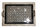 Serving Tray - Wood & Seashell - 3 Pcs - Rectangle