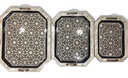 Serving Tray - Wood & Seashell - 3 Pcs - Rectangle & Chamfered Corners